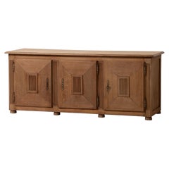 Oak Sideboard with Mitred Door Panels and Reeded Insets, France, 1940s