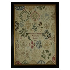 Antique Sampler, 1805, Elizabeth Gregory, Ackworth School