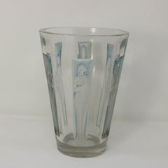 Rene Lalique Glass Six Figurines Goblet Vase