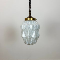 Art Déco Pendant Light · Speckled Glass and Brass