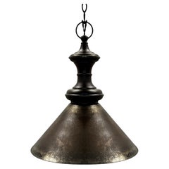 Industrial Railroad Pendant Light · Metal with Original Patina