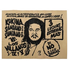 Cartel original de lucha libre · Tinta sobre papel.