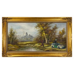 "Street View" Oil on Canvas 'Vintage Oil Painting Intervention'