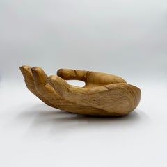 Fruit Bowl caved on solid Wood in Hand Form