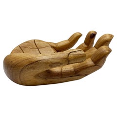 Fruit Bowl caved on solid Wood in Hand Form