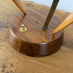 Mexican Modernist Table Lamp · Cedar and Bronze · Two Lights