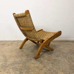 Mexican Folding Lounge Chair · Oak and Handwoven Palm