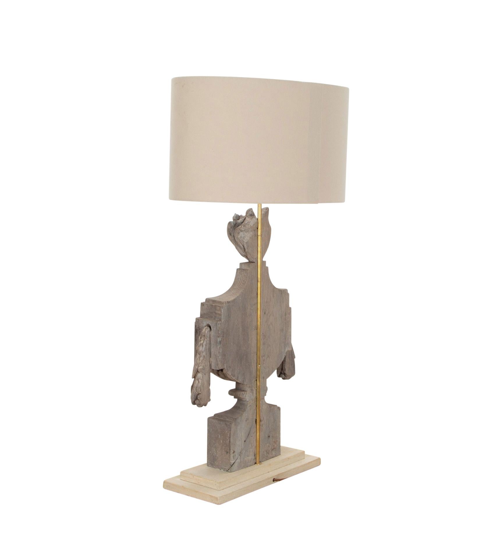 19th Century Swedish Carved Wooden Flambé Lamp For Sale 4