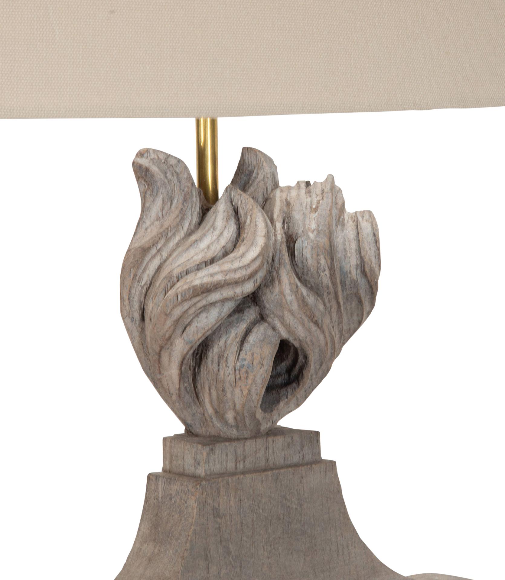 19th Century Swedish Carved Wooden Flambé Lamp For Sale 3