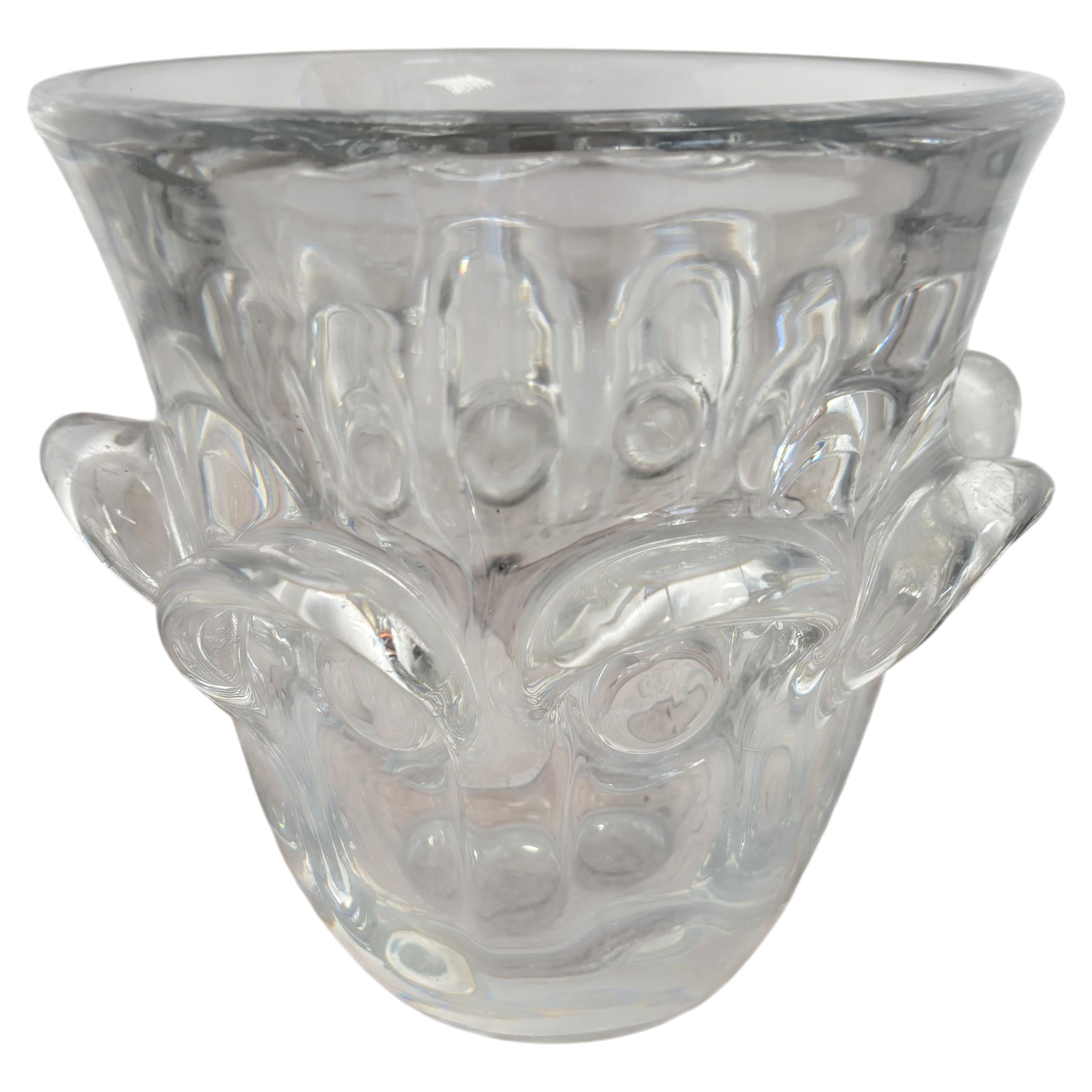 Vase by the Belgium Glass Maker Val Saint Lambert For Sale