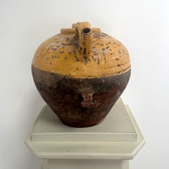 French Terracotta Pot with Time Worn Patina to the Glaze