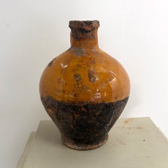 French Terracotta Pot with Decorative Time Worn Patina
