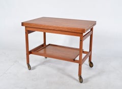 Danish Kurt Østervig Teak Extending Serving Table Drinks Cart Trolley 1960s