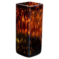 Murano Tortoiseshell Glass Vase 1980s