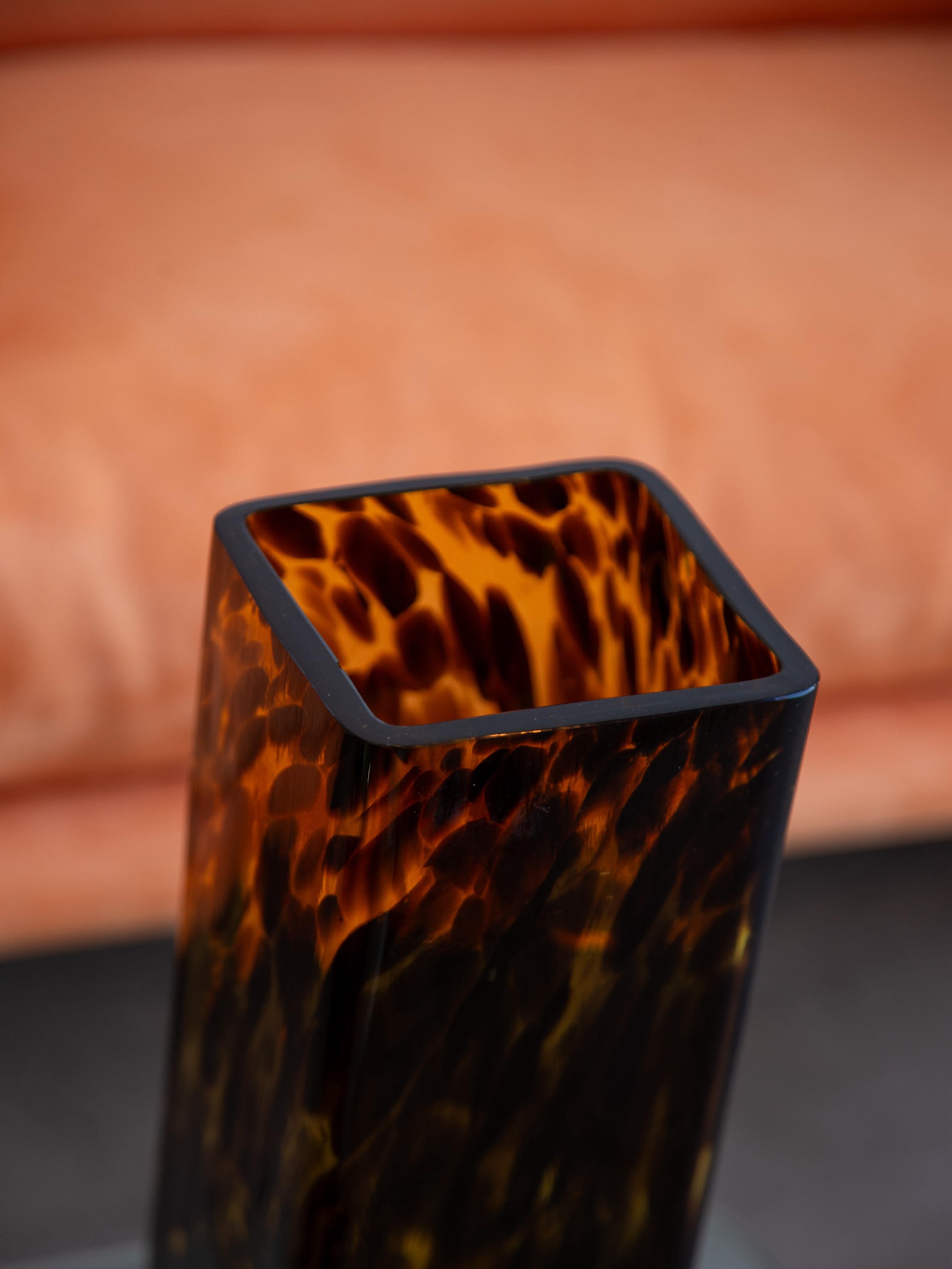 Vetro di Murano Vaso in vetro tartarugato di Murano anni '80 in vendita