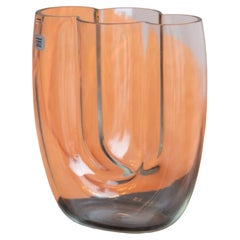 Midcentury Murano Glass Vase by Barbini with Sculptural Organic Form