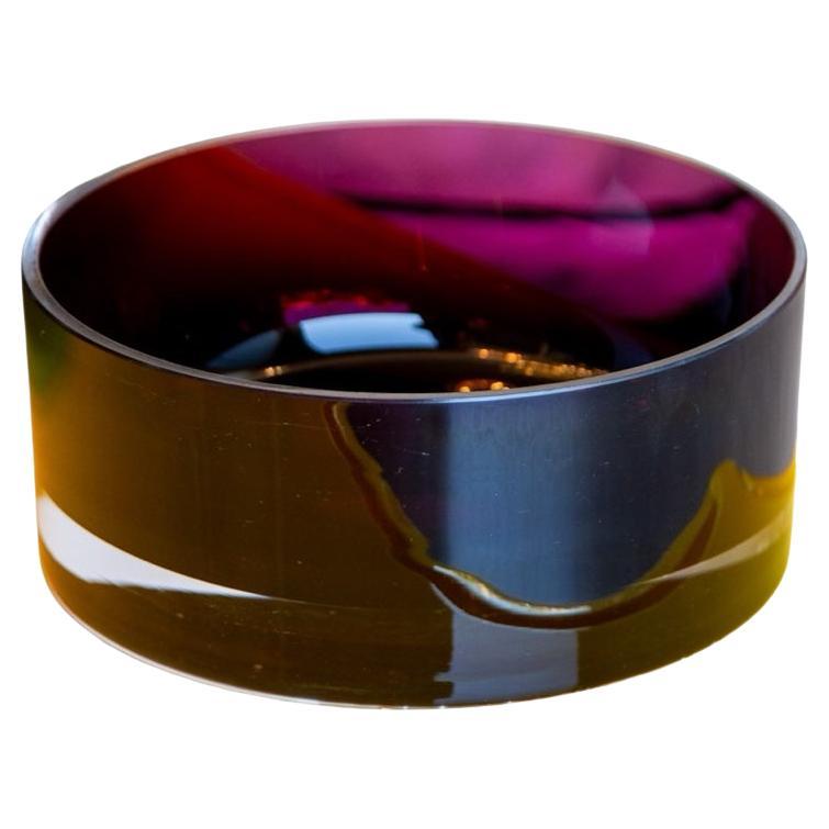 Midcentury Murano Glass Bowl in Deep Purple, Italy 1970s