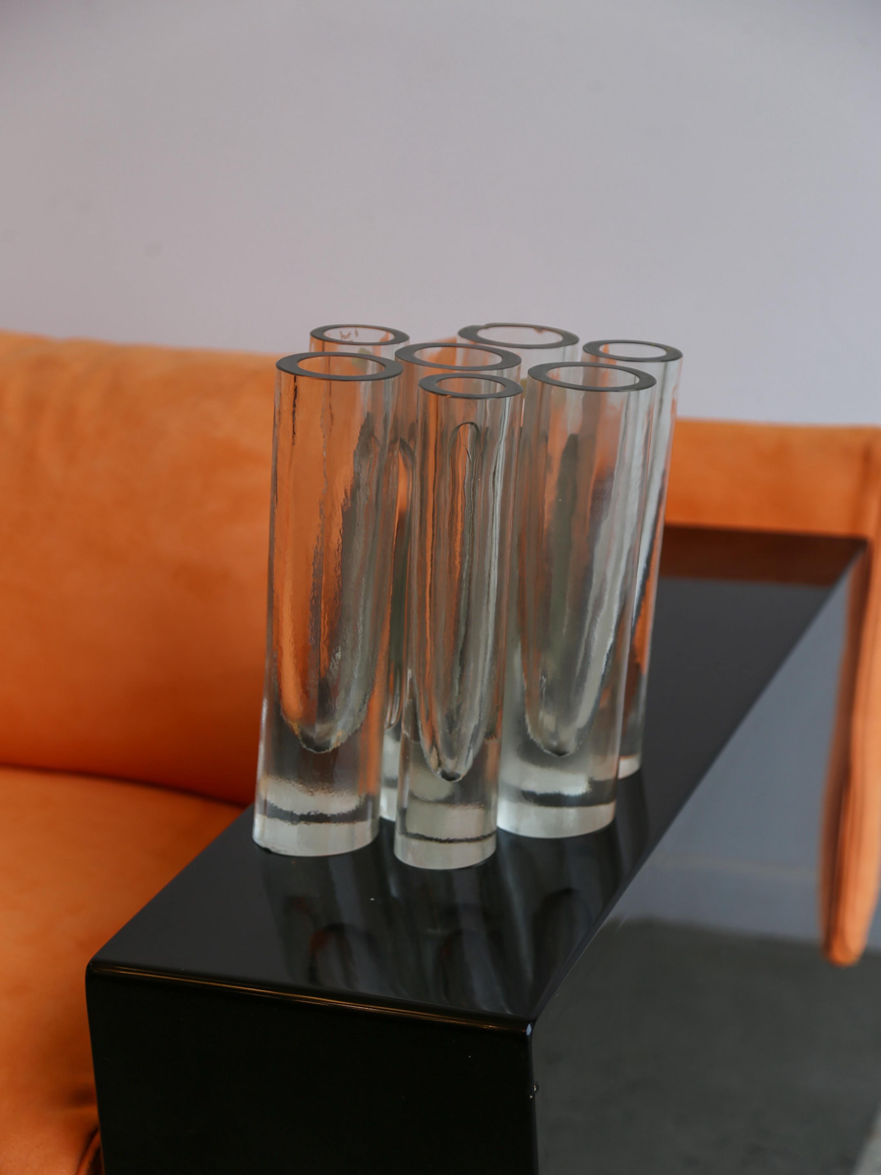 Europeo Vaso scultura in vetro trasparente Barbini Murano, Italia, anni '70 in vendita