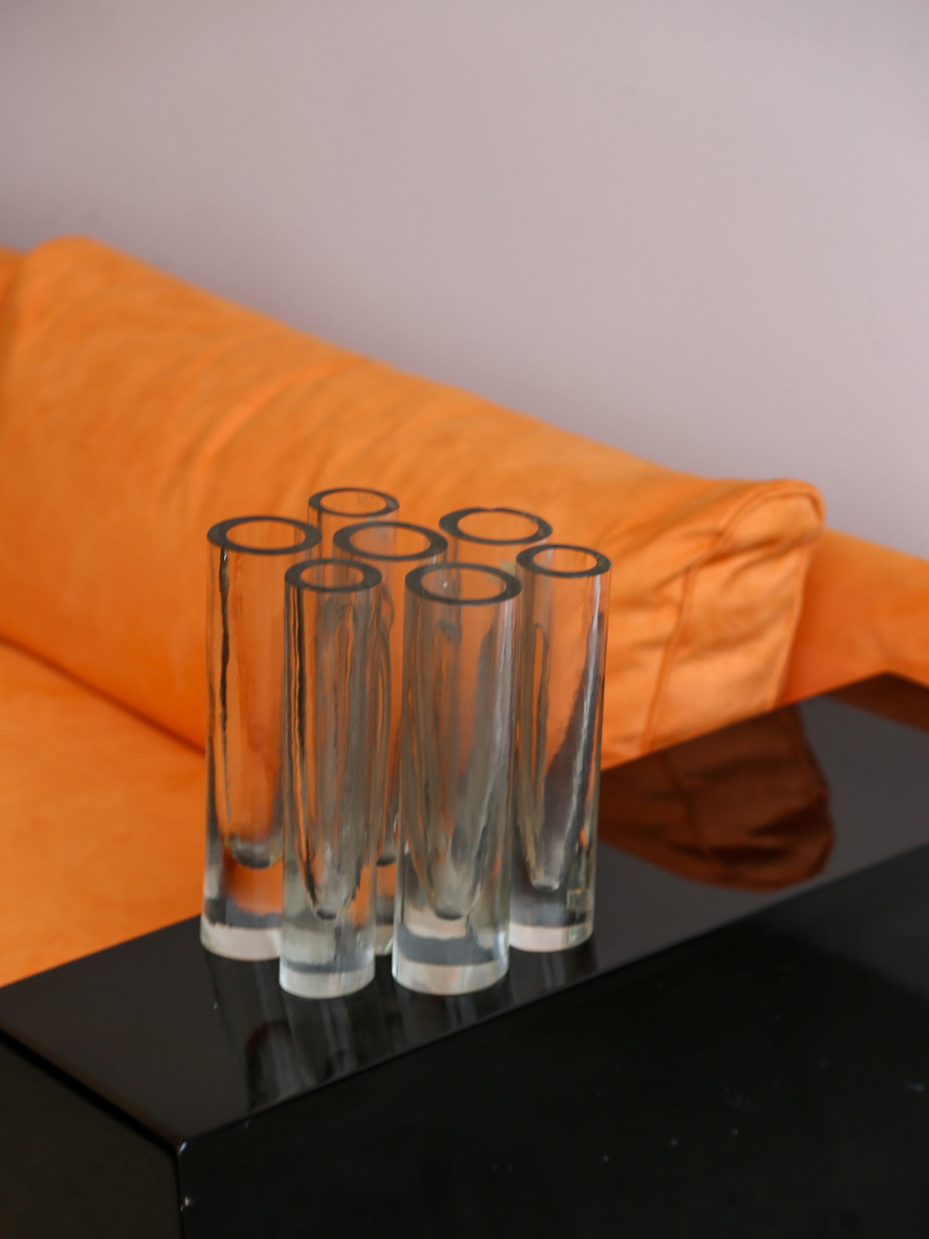 Fine XX secolo Vaso scultura in vetro trasparente Barbini Murano, Italia, anni '70 in vendita
