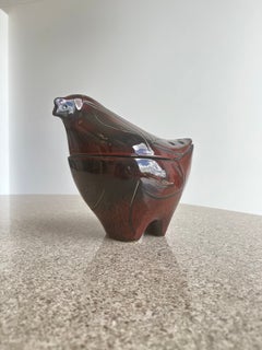 Italian Bitossi for Raymor Vase, Dark Red with Black Shade Glazed Ceramic, 1960s