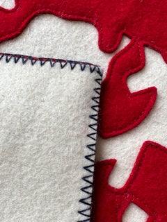 Italian Wool Red Rug with Flower by Paola Lenti, 1990