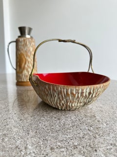 Panier et thermos sculptés à la main par l'Italien Aldo Tura pour Macabo Cusano, années 1950
