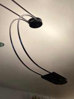 Gesto Ceiling Lamp by Bruno Gecchelin, Chrome & Plastic, Italy, 1970