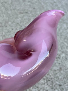 Posacenere in vetro di Murano rosa, Design/One, metà del secolo scorso