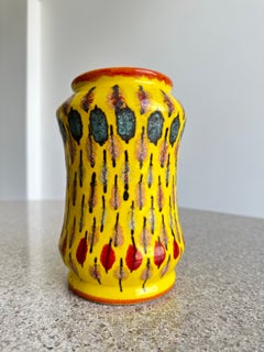 Mid-Century Modern Hand-Painted Ceramic Vase by Flavia Montelupo