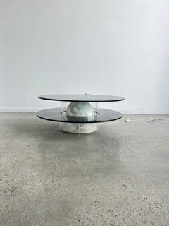Space Age Illuminated Coffee Table with Murano Glass Sphere, Italy, 1970s