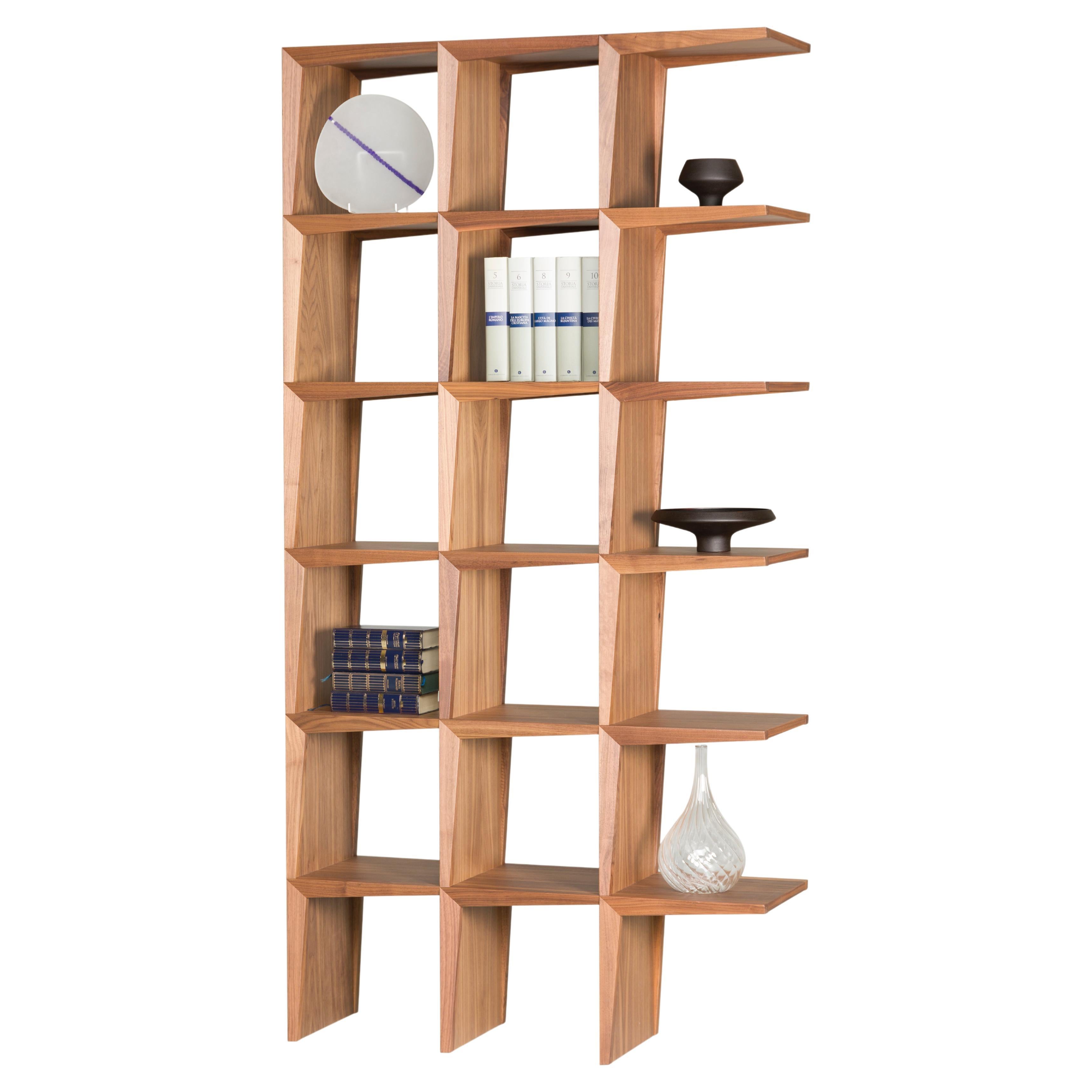 Kant, Freestanding Bookshelf Made of Canaletto Walnut Wood, by Morelato