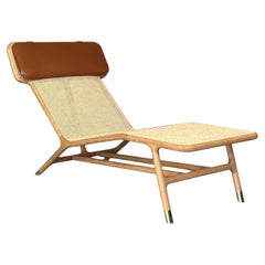 Morelato - Chaise longue Joyce, fabriquée en frêne et en paille de Vienne
