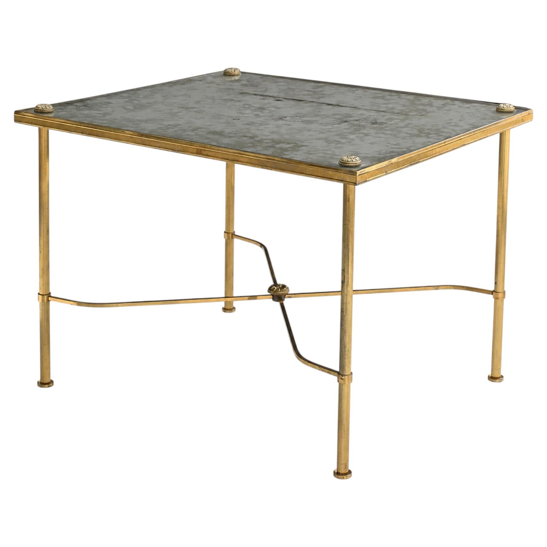 Mid 20th Century Maison Jansen oxidised mirrored side table For Sale