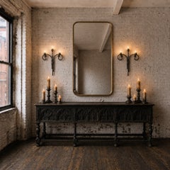 Early 20th Century brass and copper bamboo wall lights