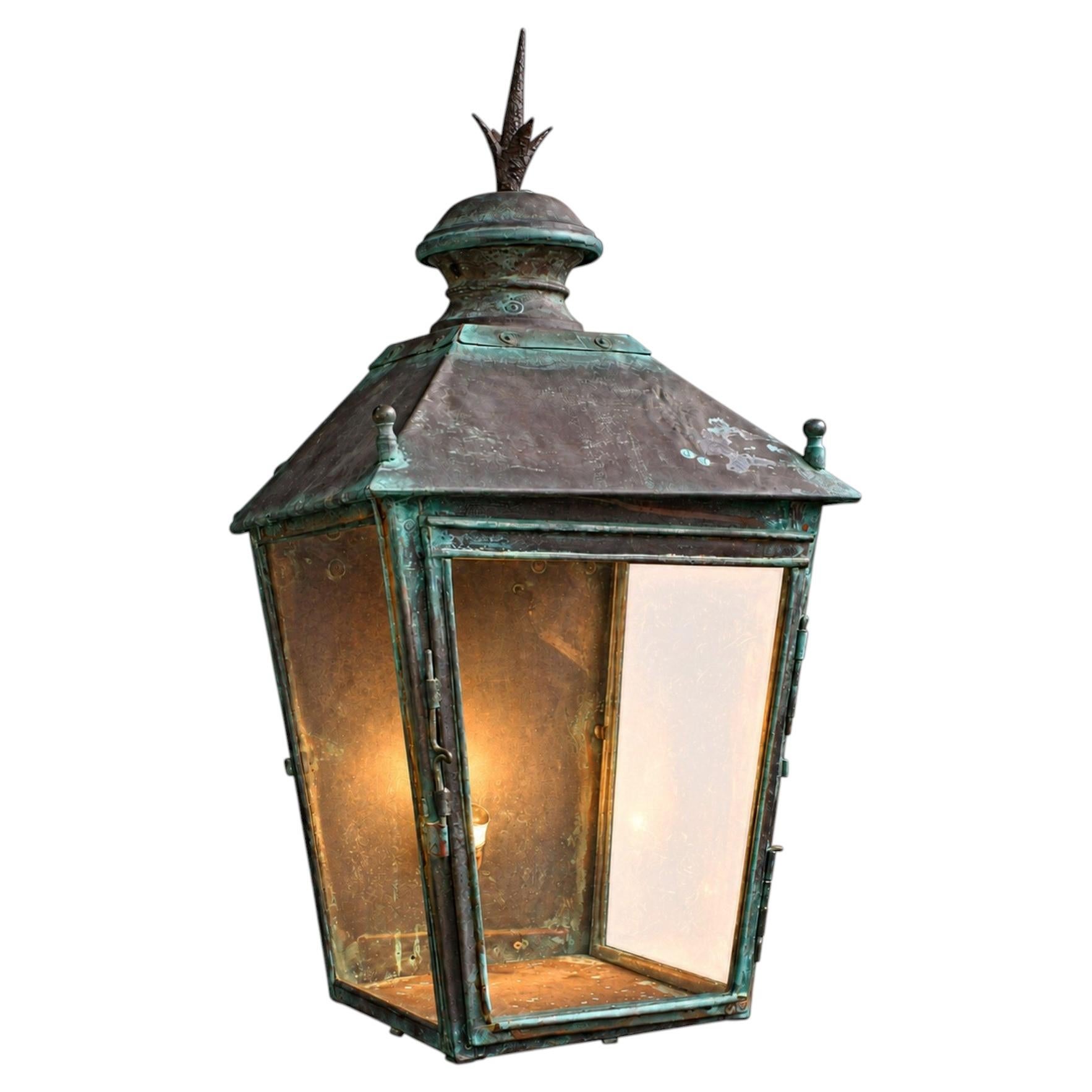 19th Century Wall Mounted Copper Lantern For Sale