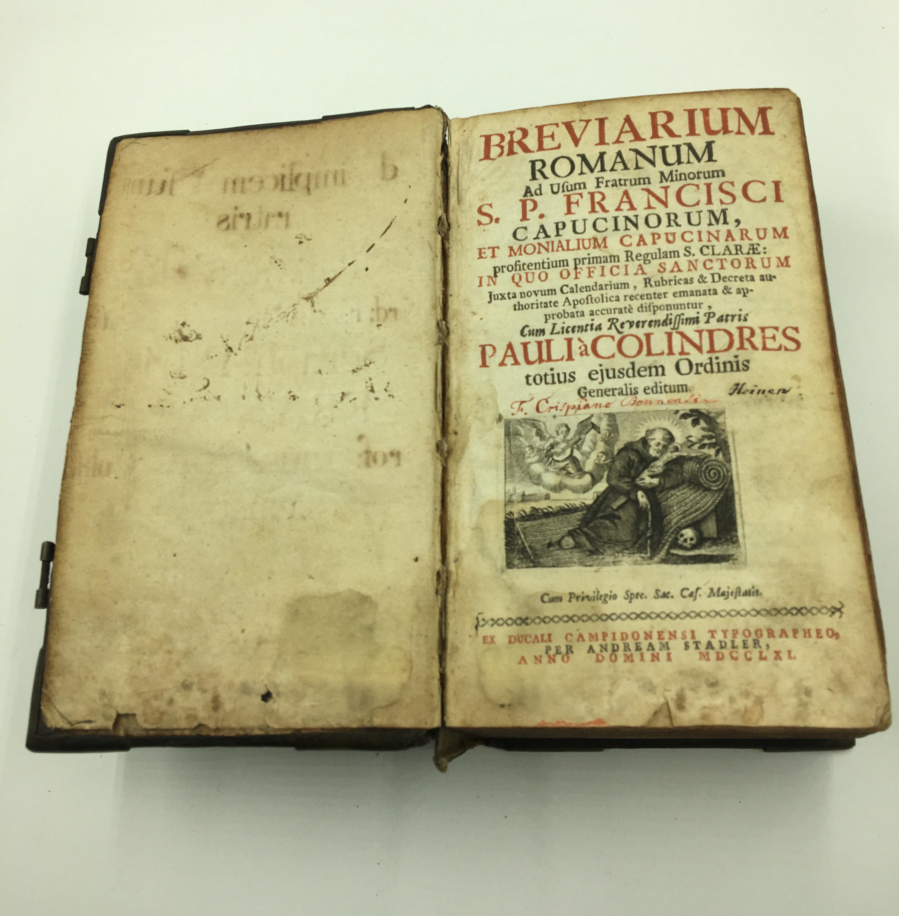 Unknown Breviary for Friars Minor of the Tertiary Order of Capuchin Friars 600 For Sale