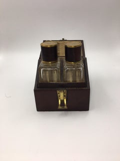 Vintage Goyard Box with 2 Cologne Bottles, France, 1900s