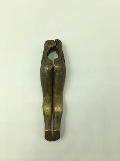 Vintage Funny Nutcracker Woman Legs Solid Brass, Germany, Late 19th Century