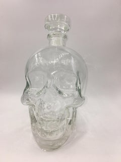 Crystal Whisky Set with Skull Shaped Bottle and 2 Glasses