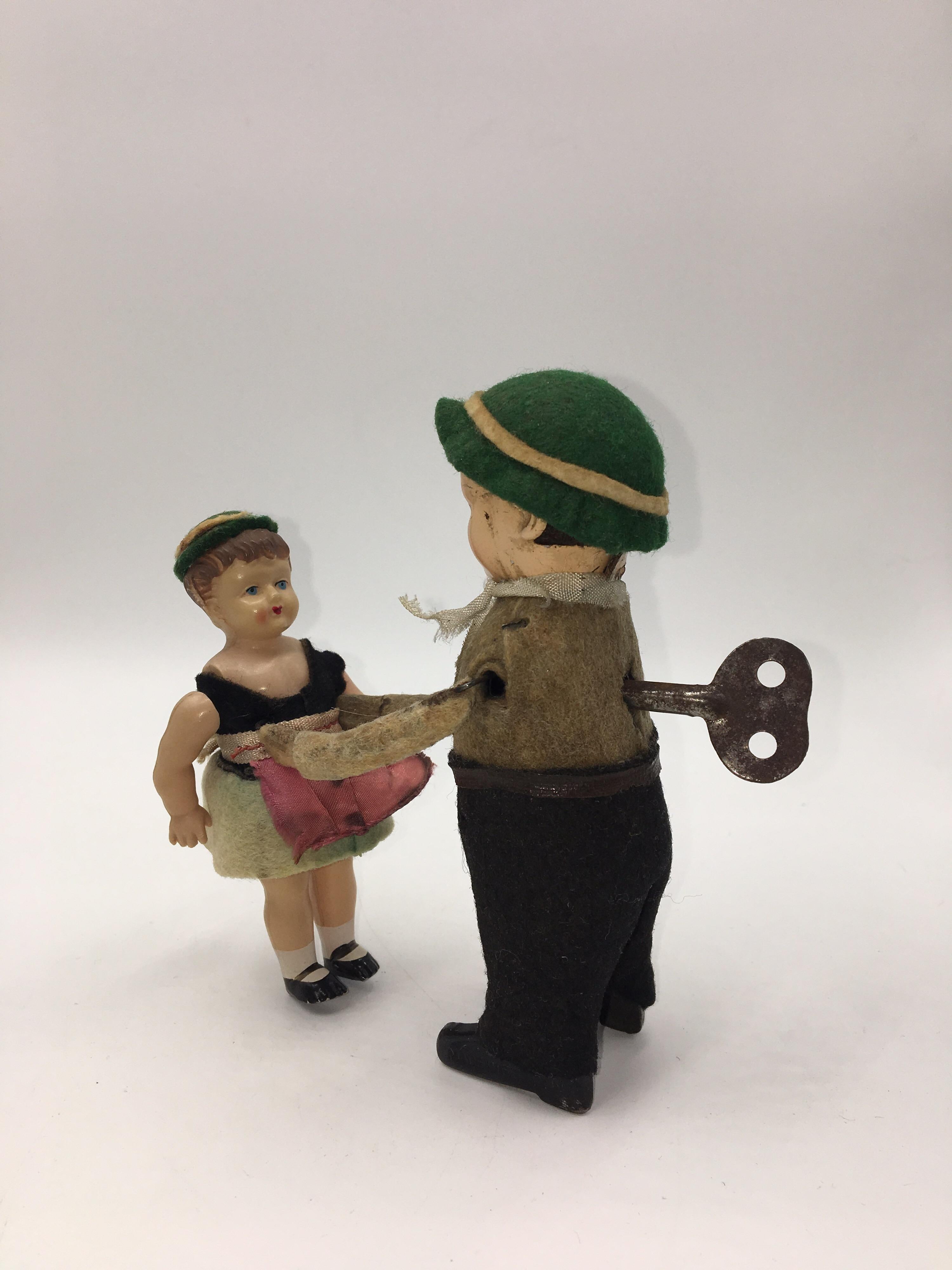 20th Century Vintage Schuco Wind Up Toy - Dancing German Couple, circa 1930 For Sale