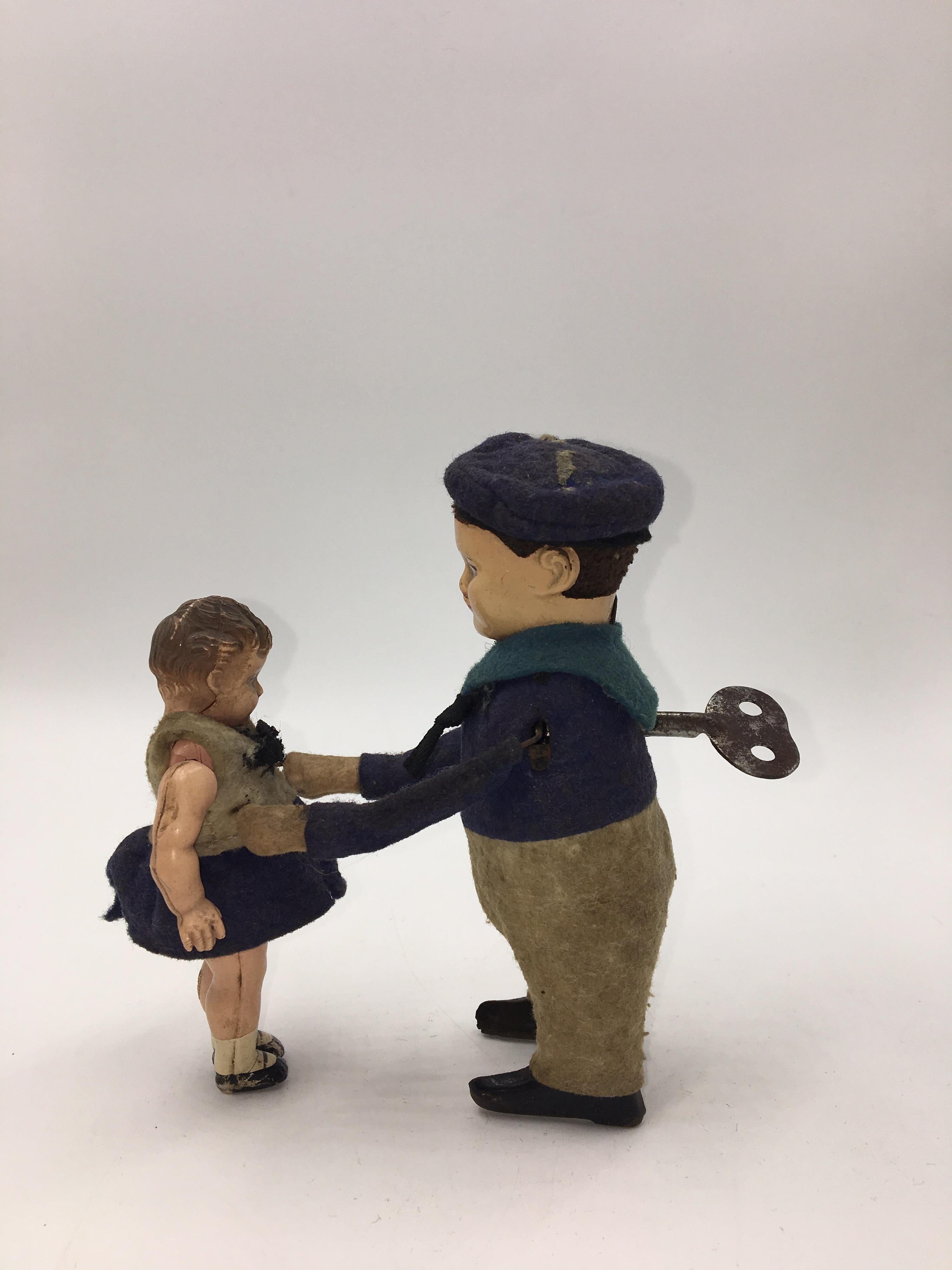 Vintage Schuco Wind Up Toy, Dancing German Couple, circa 1930 For Sale 2