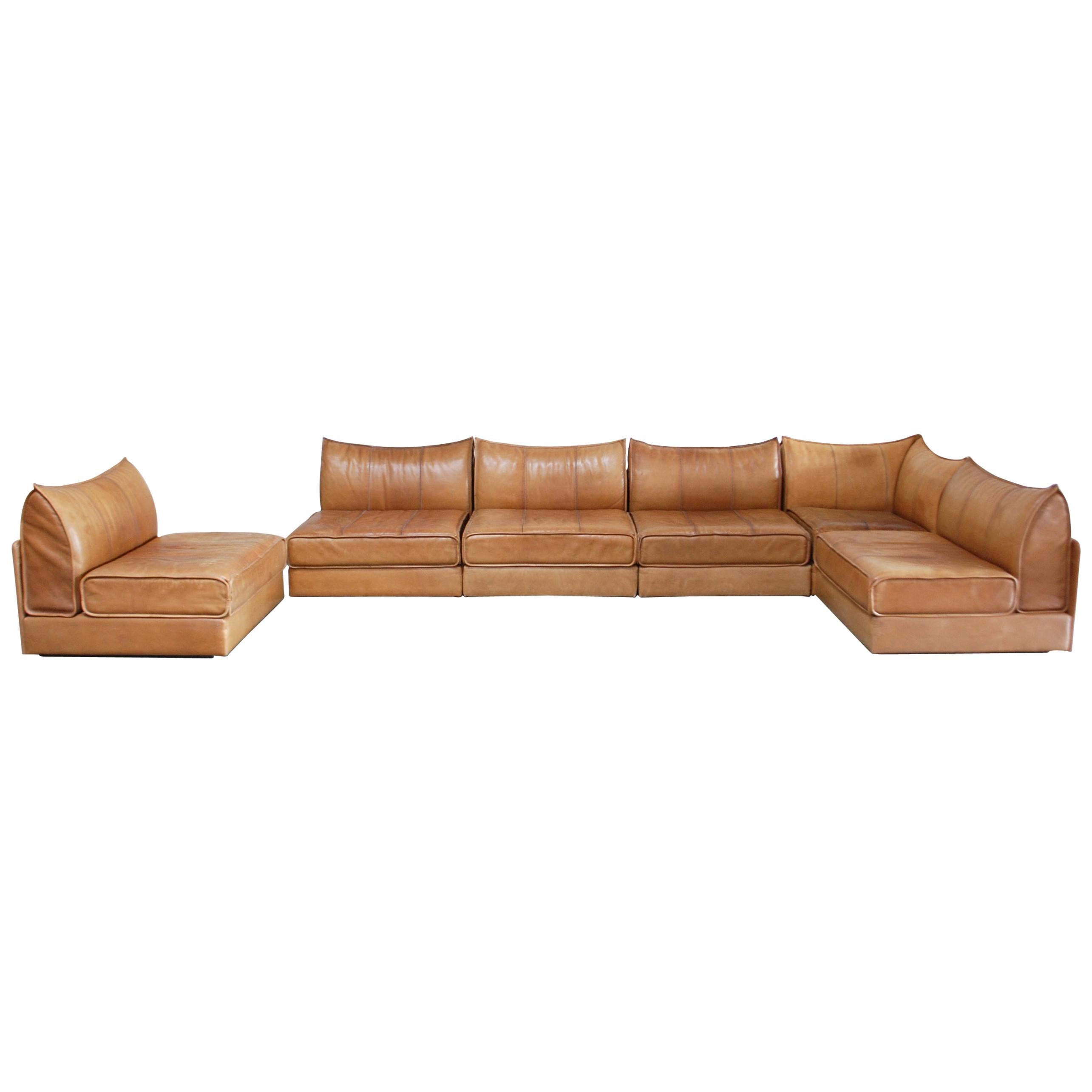 De Sede Modul Leather Sofa DS 19 Living Room Cognac