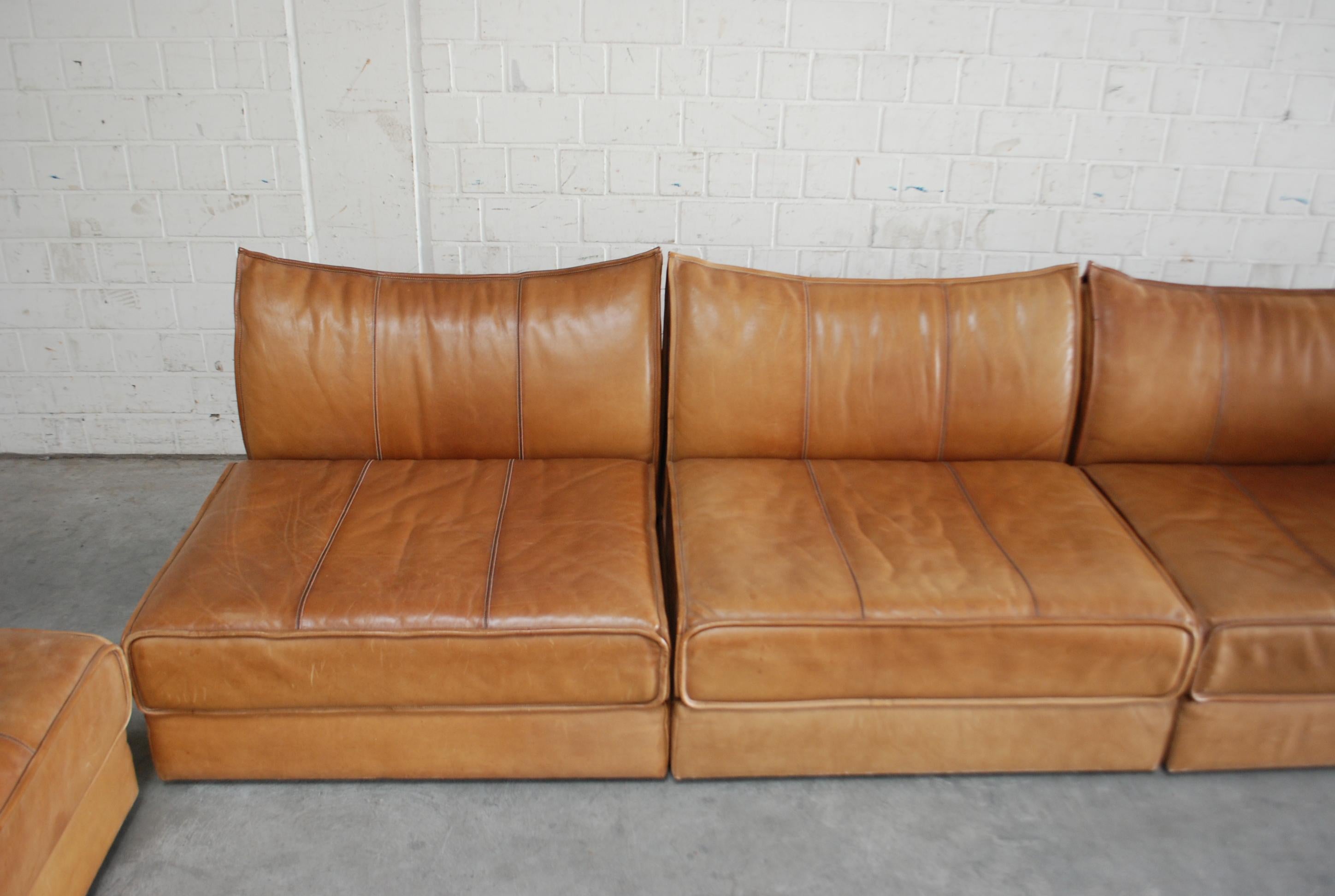 De Sede Modul Leather Sofa DS 19 Living Room Cognac In Good Condition In Munich, Bavaria