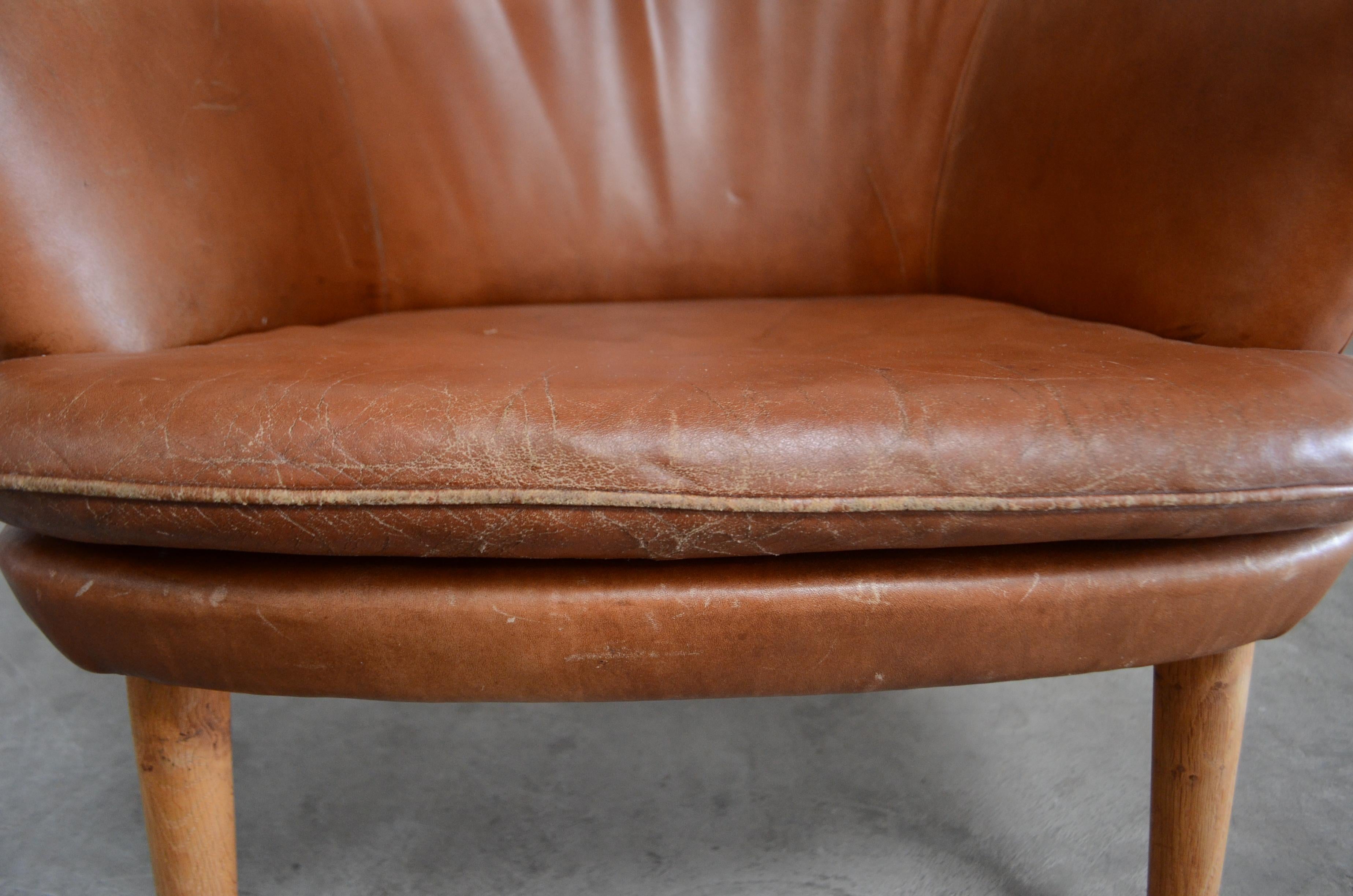 Hans Wegner Cognac Leather Mini Bear Chair Lounge AP 20 for AP Stolen 1