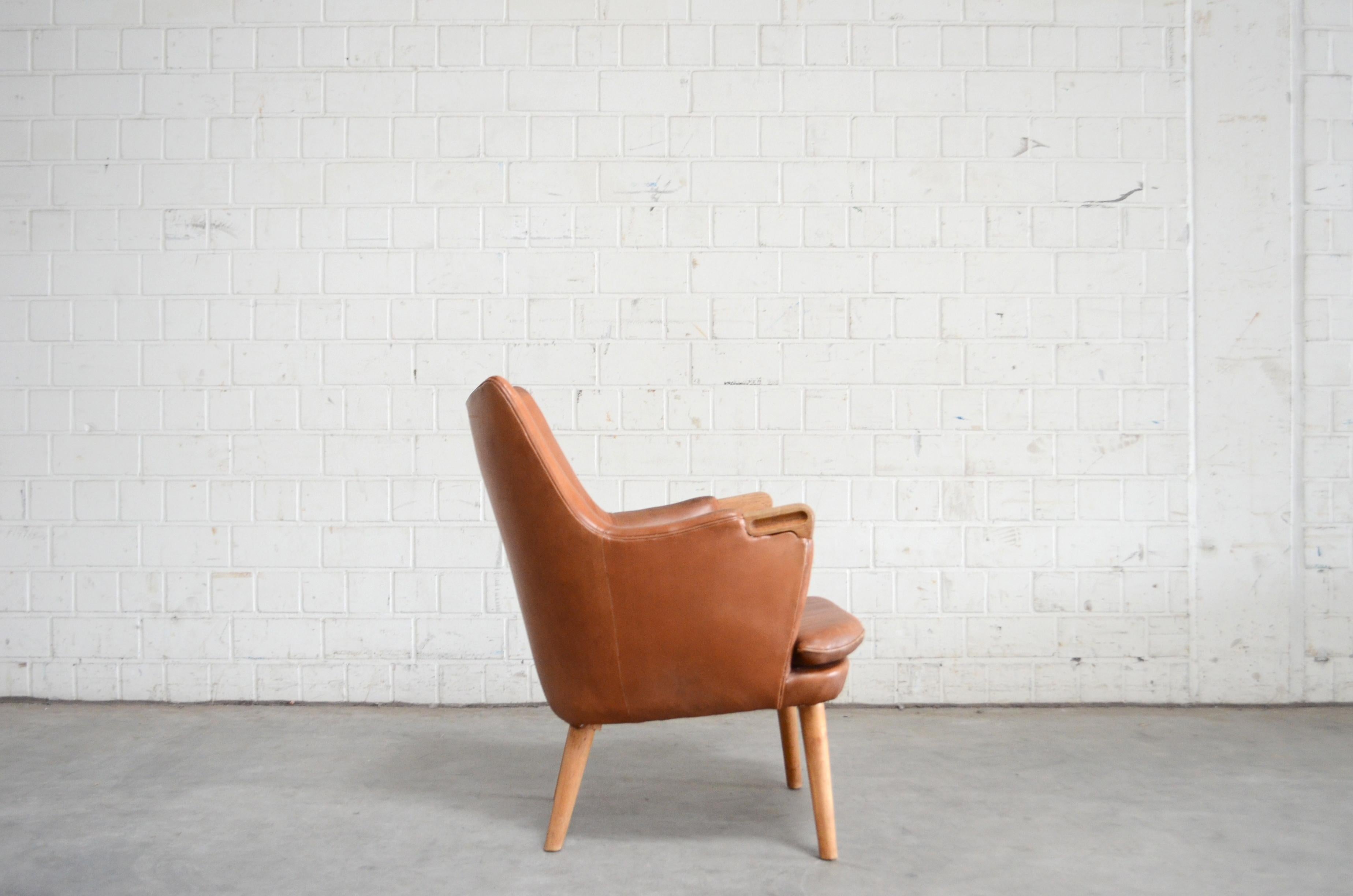 Hans Wegner Cognac Leather Mini Bear Chair Lounge AP 20 for AP Stolen 2