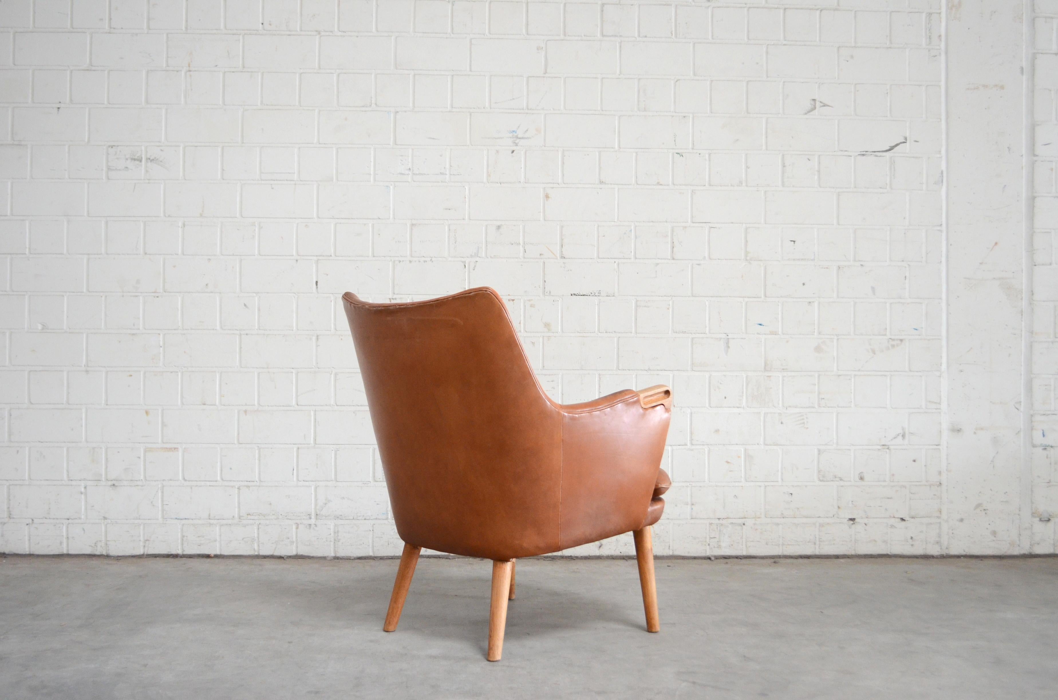 Hans Wegner Cognac Leather Mini Bear Chair Lounge AP 20 for AP Stolen 3