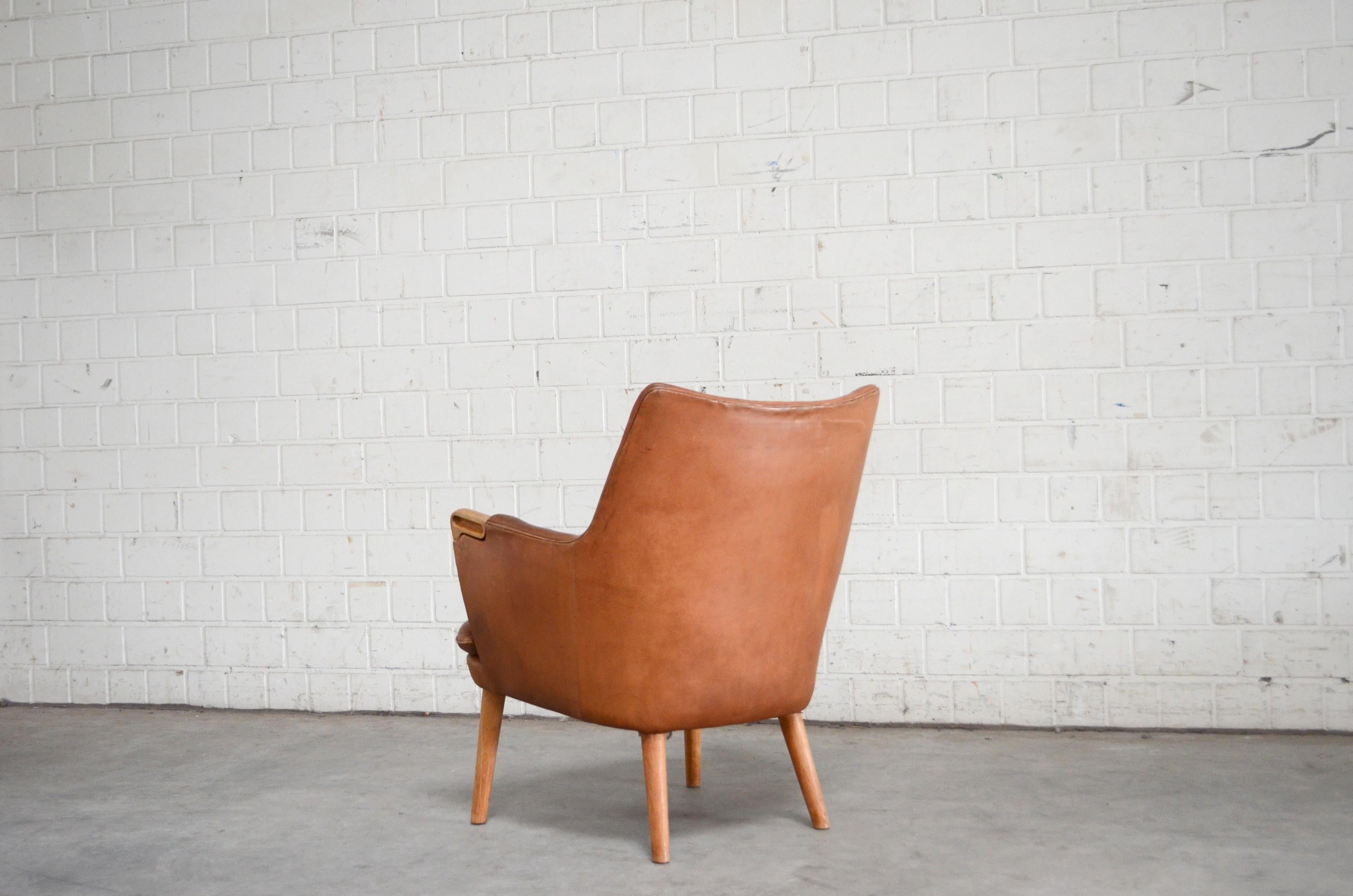 Hans Wegner Cognac Leather Mini Bear Chair Lounge AP 20 for AP Stolen 4