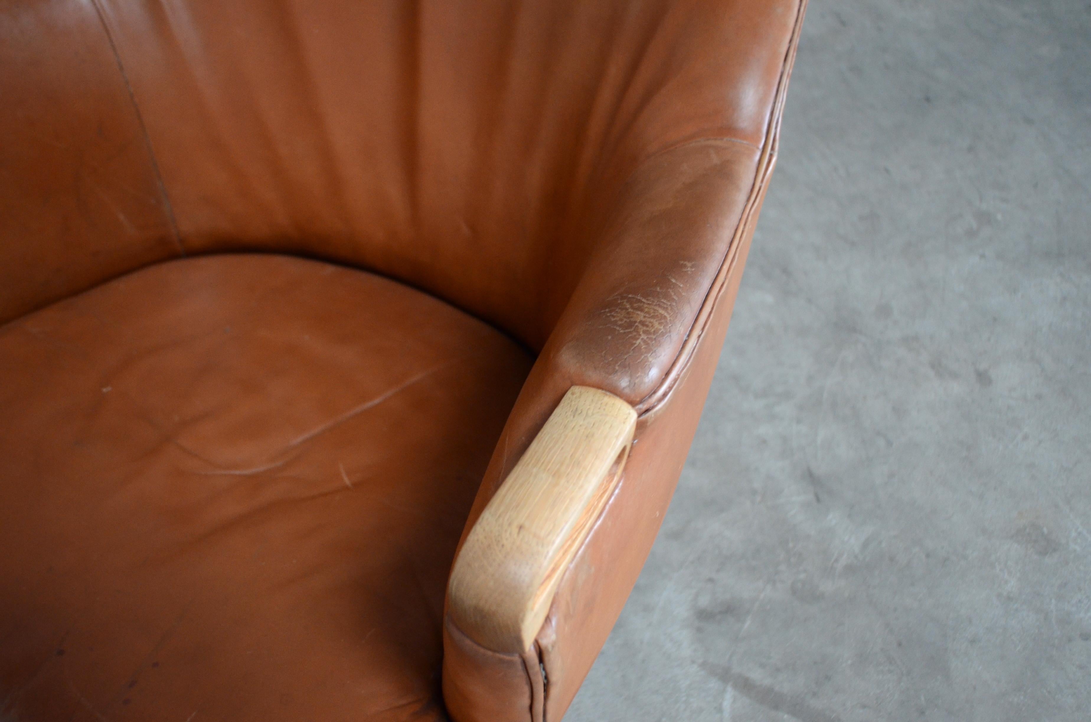 Hans Wegner Cognac Leather Mini Bear Chair Lounge AP 20 for AP Stolen 5