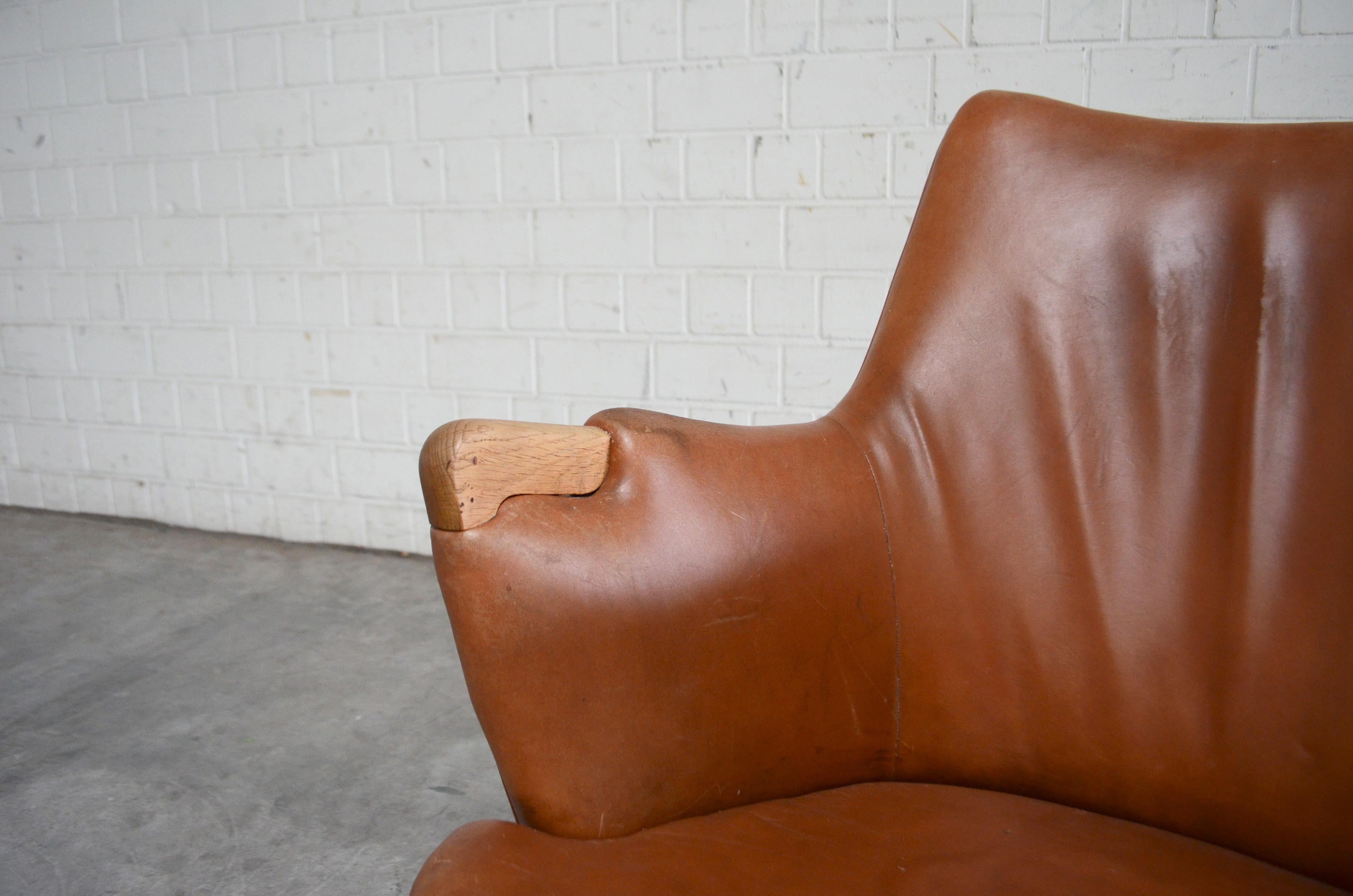 Hans Wegner Cognac Leather Mini Bear Chair Lounge AP 20 for AP Stolen 9