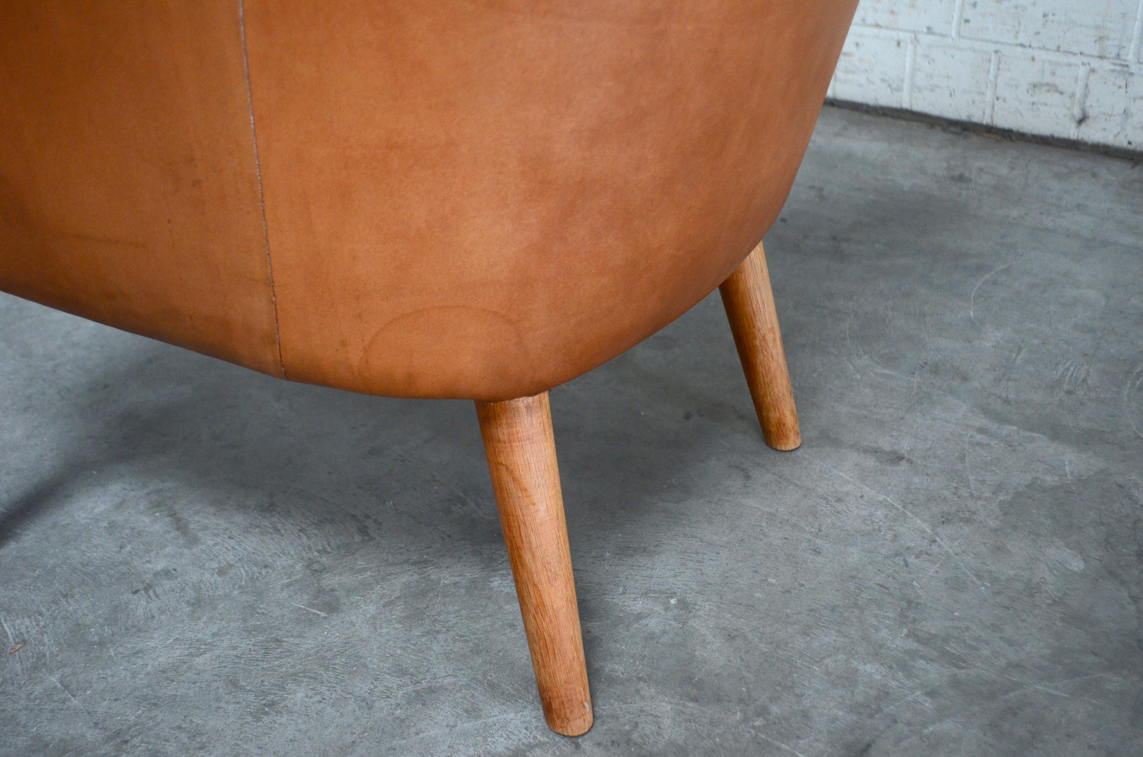 Hans Wegner Cognac Leather Mini Bear Chair Lounge AP 20 for AP Stolen 10